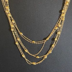 18K GOLD OVER SILVER FANCY BEADED NECKLACE